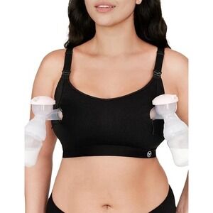 Hofish‎ Sz M Pumping Bra Hands Free Pump Seamless Nursing Bras Black